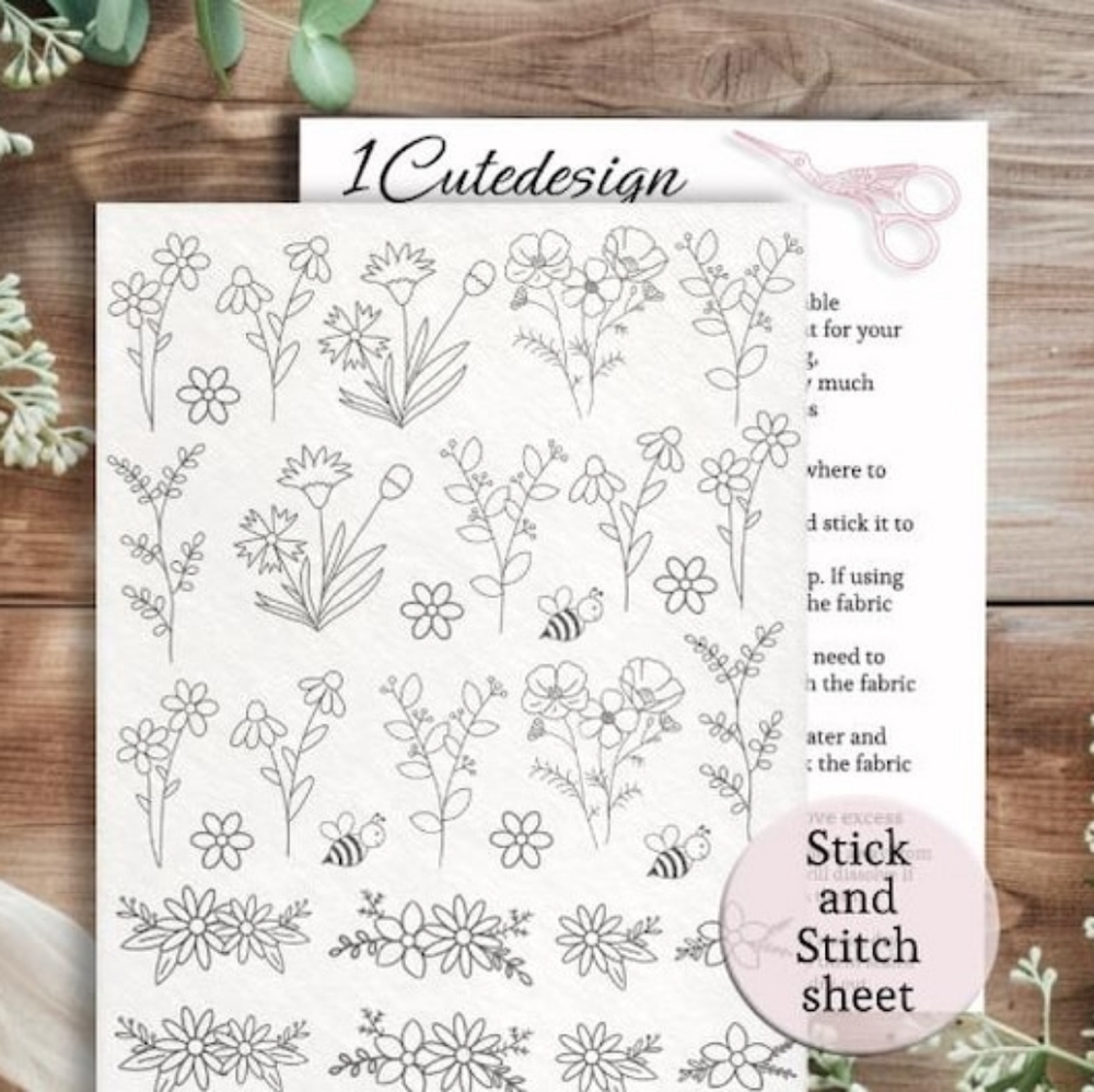 Floral and greenery embroidery patterns